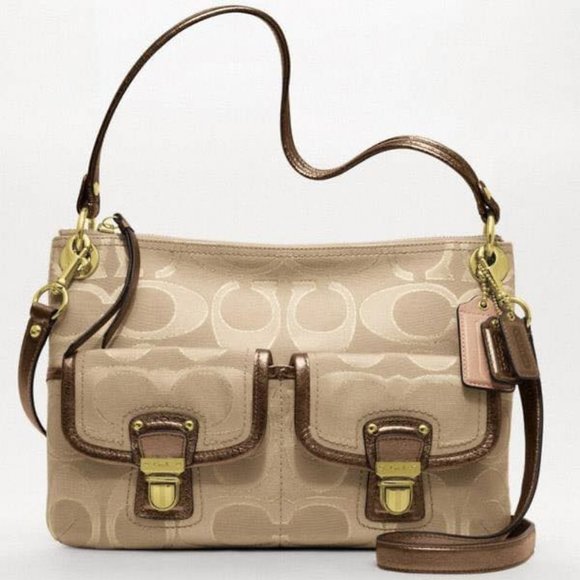 Coach Handbags - COACH POPPY METALLIC SIGNATURE SATEEN HIPPIE